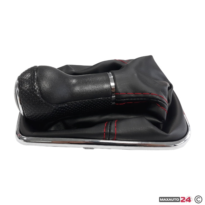 Топка за скоростен лост с маншон съвместима с VW Golf / Bora с 6 скорости - червен конец