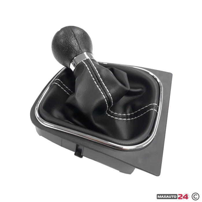 Топка за скоростен лост с маншон съвместима с VW Golf V / VI 03-12 с 6 скорости - бял конец