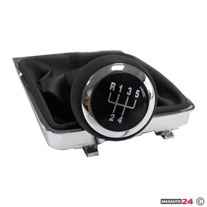 Топка за скоростен лост с маншон съвместима с VW Passat B6 06-12 с 5 скорости - черен конец