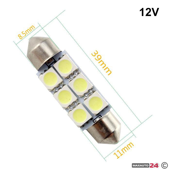 Диодна крушка 006 - 39мм 2бр/к-т