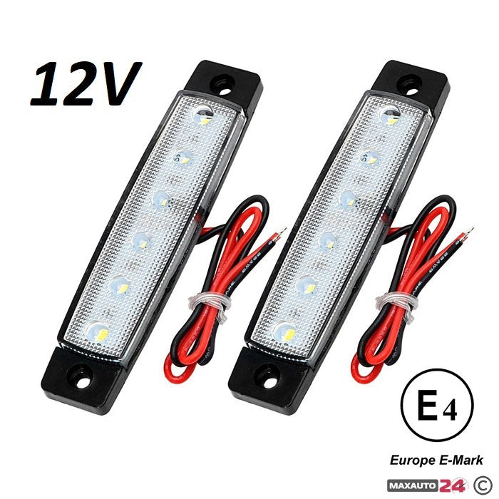 Диоден габарит с 6 LED диода - 12V бял