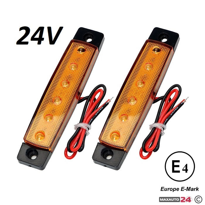 Диоден габарит с 6 LED диода - 24V жълт