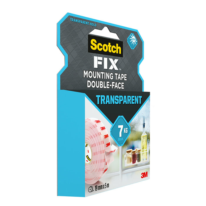 Двойнолепящо тиксо 3M Scotch FIX 19мм х 5м до 7кг Прозрачно
