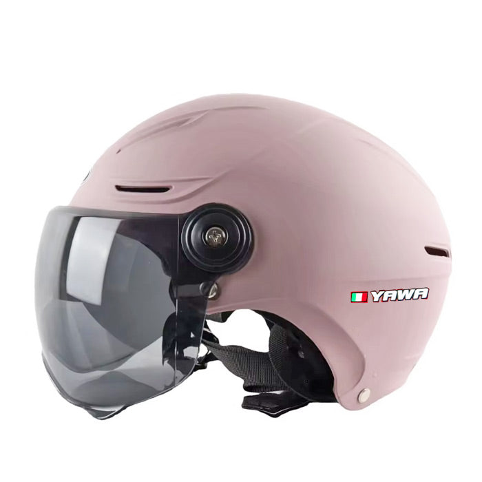 Каска за мотор PA523 с визьор - опушен розов мат