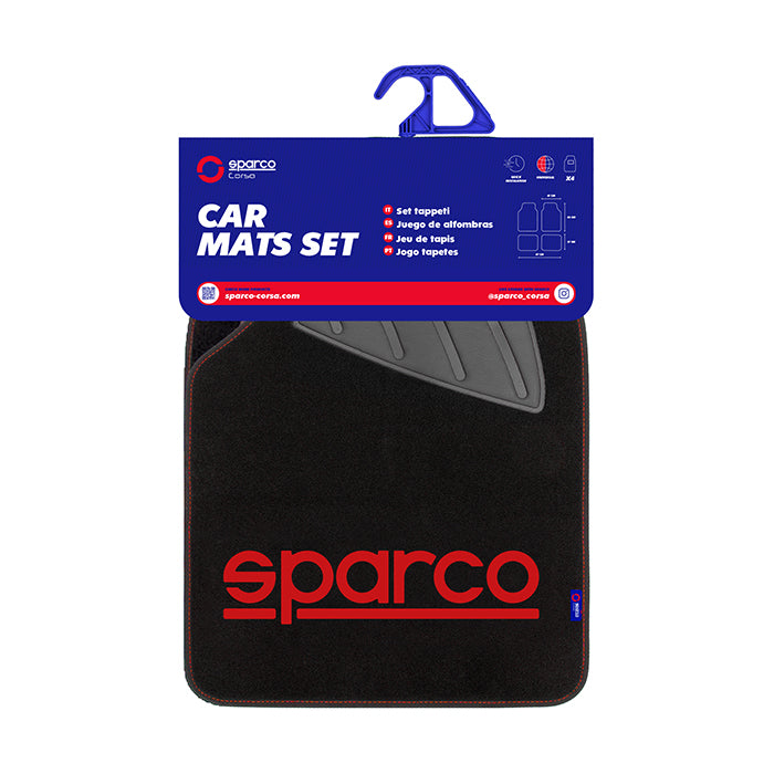 Стелки мокет SPC1903A Sparco Черни-Червени 4БР/К-Т