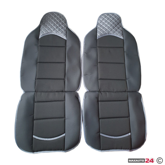 Комплект универсални калъфи за седалки на МПС - 2бр/к-т - черно със сиво
