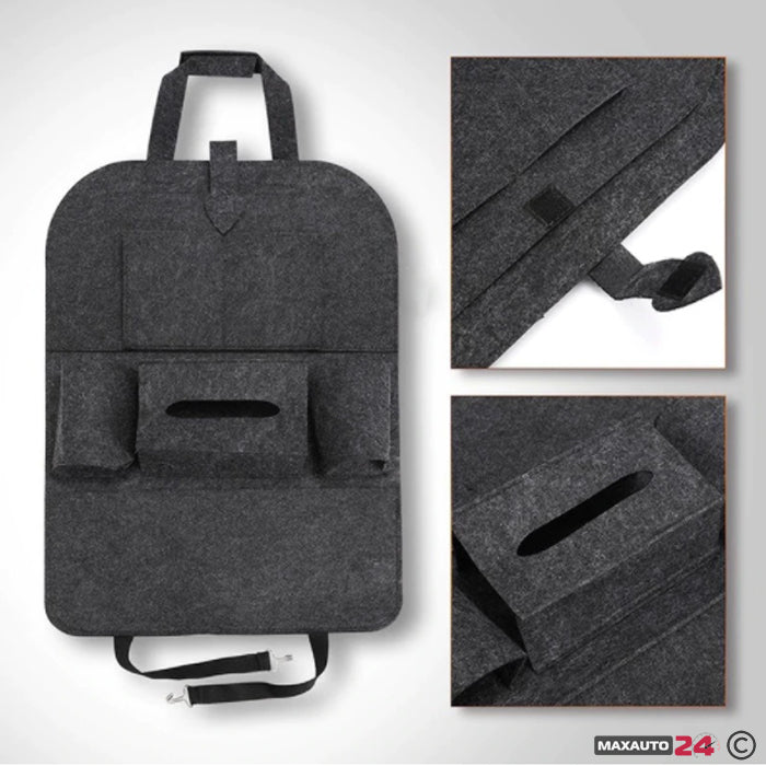 Текстилен органайзер за седалка - 2204 - сив