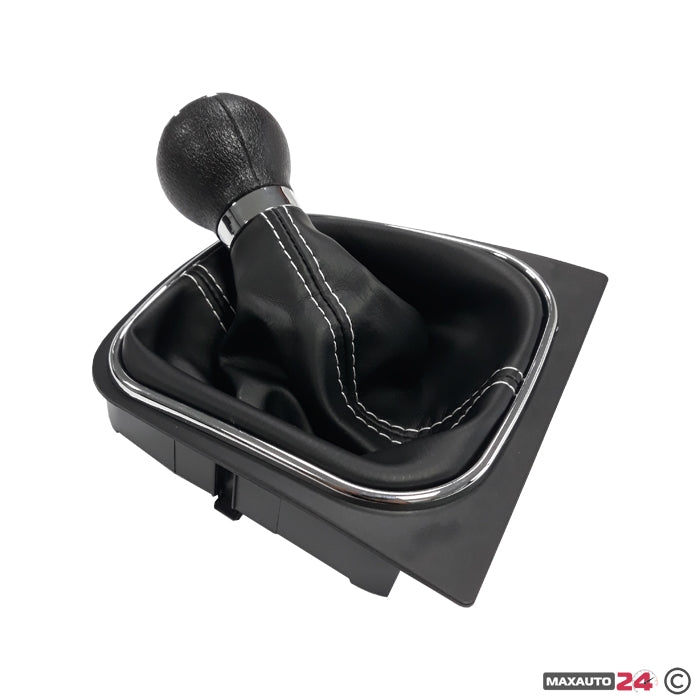 Топка за скоростен лост с маншон съвместима с  Golf V/VI (03-12) с 5 скорости - бял конец