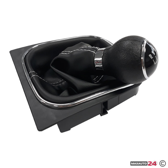 Топка за скоростен лост с маншон съвместима с VW Golf V / VI 03-12 с 6 скорости - бял конец