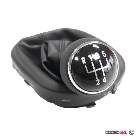Топка за скоростен лост с маншон съвместима с VW Touran/Caddy с 5 скорости - черен конец