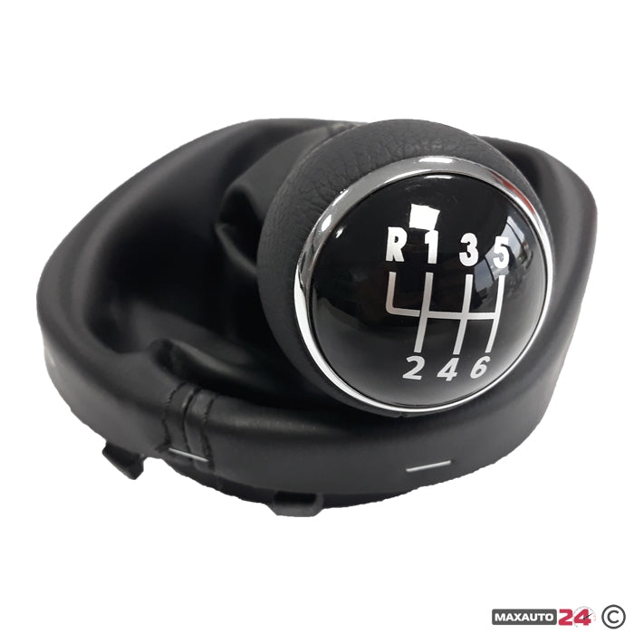 Топка за скоростен лост с маншон съвместима с VW Touran/Caddy с 6 скорости - черен конец