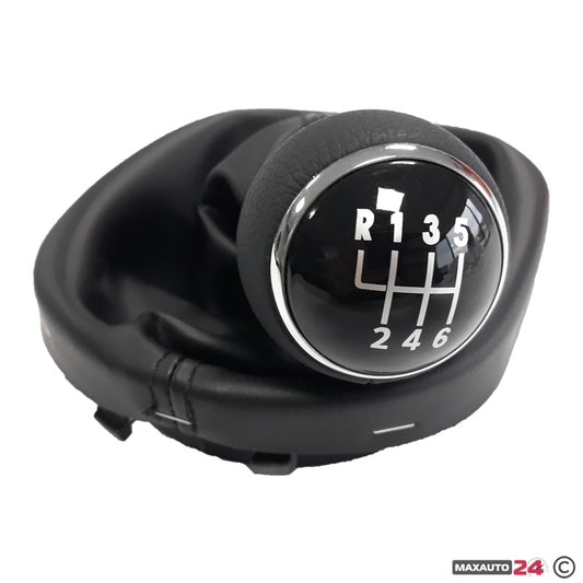 Топка за скоростен лост с маншон съвместима с VW Touran/Caddy с 6 скорости - черен конец