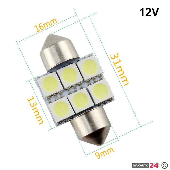 Диодна крушка 006 - 31мм 2бр/к-т