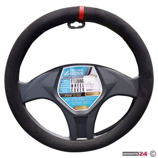 КАЛЪФ ЗА ВОЛАН BOSS  ВЕЛУР 38 СМ - ЧЕРВЕН