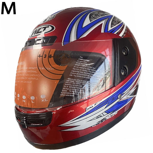Каска мото 106-7 - M - Червено / Синьо