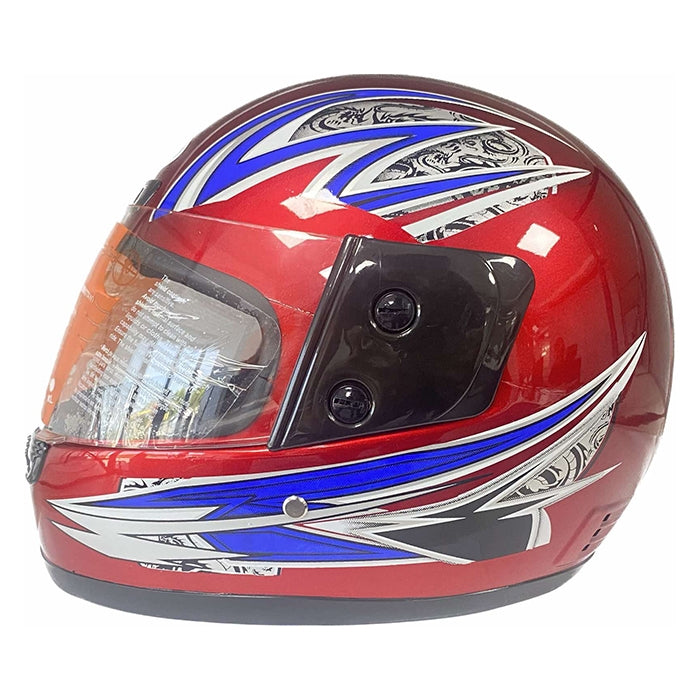 Каска мото 106-7 - L - Червено / Синьо