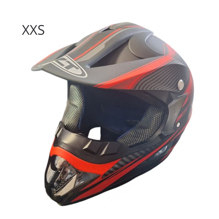 Детска Мотокрос Каска 125 - XXS - Black / Red Argos