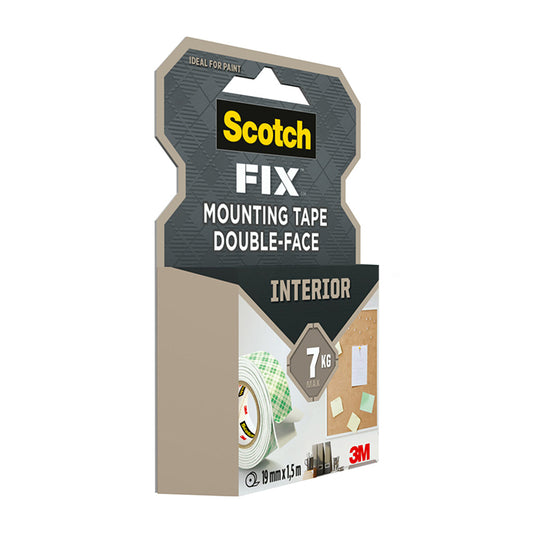 Двойнолепящо тиксо 3M Scotch FIX  19мм х 1.5м до 7кг Интериор